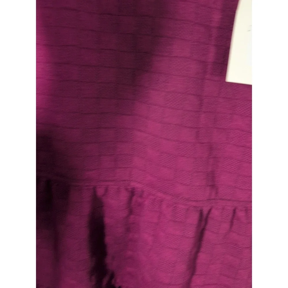 New In  Quilted Balloon Sleeve Dress‎ Purple Small New